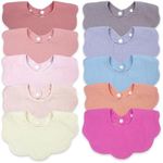 EllieHouse Baby Bibs for Girls Boys 10 Pack Muslin Drooling Teething Drool Teeth Bibs Muslin Cotton Absorbent Soft Bibs for Infant Toddler Essentials