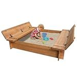 BIRASIL Wood Sandbox with 2 Bench S