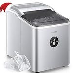 FOHERE Ice Maker Machine Countertop, 9 Cubes Ready in 8 Mins, 28lbs in 24Hrs, LED Display, Portable Ice Cube Maker Machine with Ice Scoop and Basket, No Plumbing Required, for Home/Kitchen/Office/Bar