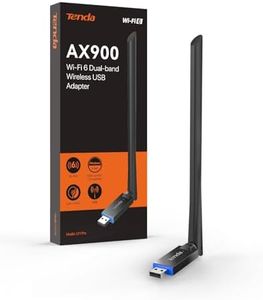 Tenda AX900 WiFi Adapter WiFi 6- Dual-Band 600Mbps 5GHz/ 286Mbps 2.4GHz, 6dBi High Gain Antenna, Wireless WiFi Adapter for Windows 11/10/7, USB WiFi Dongle (U11Pro)