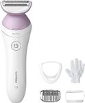 Philips Beauty Lady Electric Shaver Series 6000, Cordless with 4 Accessories, BRL136/00, White