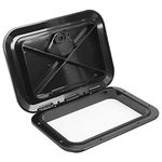 Amarine Made Marine Deck Hatch Boat Deck Hatch Door Access Hatch & Lid Boat Door 10-5/8" X 14-3/4" - Black Marine Hatch - 270mmx375mm