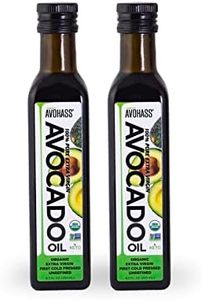 Avohass Organic Extra Virgin Avocado Oil 2-Pack, 8.5 oz Dark Glass Bottles – Cold Pressed & Unrefined Avocado Oil for Cooking & Finishing up to 400°F, Rich Avocado Flavor, Non-GMO & Kosher
