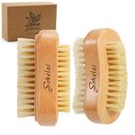 Wokelai Wooden nail brushes for cleaning nails , Brushes for Fingers, , Manicure Pedicure Nail Scrubber, Natural Wood，sisal and Bristle Fingernail and Toenail brushes for Men, Women, Girls.