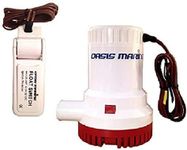 OASIS MARINE 2000 GPH 12v Submersible Boat Marine Plumbing Electric Bilge Pump 1-1/8 Outlet, Separate Float Switch Included