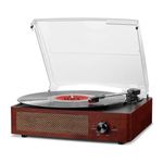 Vinyl Record Player Turntable with Built-in Bluetooth Receiver & 2 Stereo Speakers, 3 Speed 3 Size Portable Retro Record Player for Entertainment and Home Decoration