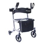 UPWalker EZ The Original Upright Walker – Lightweight Adjustable Rolling Walker - ISO Safety Certified Stand-Up Rollator Walker with Seat, Armrest, Backrest for Seniors