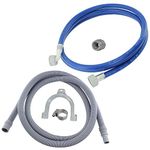 SPARES2GO Water Fill Pipe & Drain Hose Extension Kit Compatible with Samsung Washing Machine (2.5M)