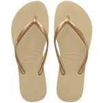 Havaianas Women's Slim Flip Flop,Grey/Light Gold,37/38 BR/7-8 M US