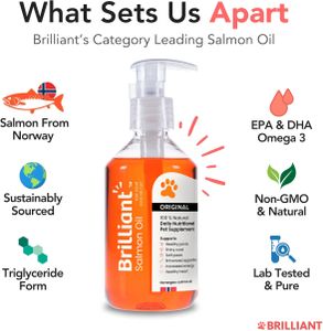 Brilliant Salmon Oil for Pets, 300ml – Pure Omega-3 Supplement
