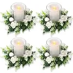 Acmee 4 Pcs White Rose Candle Rings