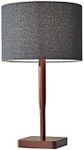 Adesso 4092-15 Ellis Table Lamp, 21 in., 60W Incandescent/13W CFL, Walnut Rubber Wood, 1 Wooden Lamp