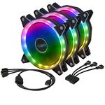 Akasa VEGAS AR7 Kit | ARGB Fans 3 Pack | 120 mm Cooling Case Fan | 1500 RPM | Included 1-to-3 LED Splitter Cable & Extension Cable | AK-FN107