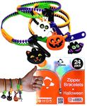 UpBrands Halloween Party Favor For Kids Zipper Bracelets Bulk Set, Kit for Birthday, Goodie Bags & Pinata Filler, Halloween Basket Stuffers, Fidget Toys, Sensory Friendship Jewelry (24 Pack)