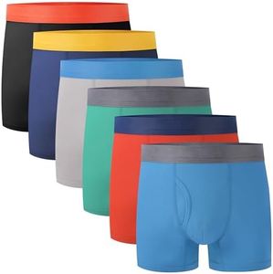 BAMBOO COOL Boys' Boxer Briefs 6-18Y Underwear Moisture-Wicking Lightweight and Ultra Soft 6-Pack