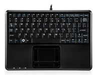 Perixx PERIBOARD-510H PLUS Wired Keyboard with Touchpad - Super Mini 230x160x20mm - Built-in 2 Hubs - US English Layout
