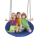 JUNGLE WELL Saucer Tree Swing Set for Kids Adults, 900D Waterproof Oxford 40 Inch 100cm Flying Swing Seat with Adjustable Hanging Rope for Outdoor Playground, Backyard (Starry Night)