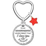 Inspirational Granddaughter Keyring Birthday Christmas Gifts for Women Girls from Grandparents Grandpa Grandma Keychain Engraved