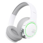 Hecate by Edifier G2BT Gaming Headset, Bluetooth 5.2 Wireless Headphones with 40mm Driver, Deep Bass Stereo Sound, Lightweight Noise Cancelling Over Ear Headphones with Soft Earmuffs (White)