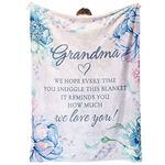 Afterprints Grandma Blanket, Grandma Gifts for Mothers Day, Grandma Birthday Gifts from Daughter Son, We Love You Cozy Throw Blankets 50" x 60"