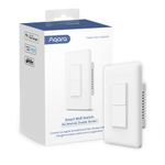 Aqara Smart Light Switch (No Neutral, Double Rocker), Requires AQARA HUB, Zigbee Light Switch, Remote Control and Smart Home Automation, Compatible with HomeKit, Google, Works with Alexa, SmartThings