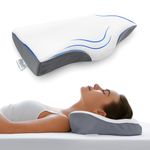 Sleepsia Cervical Pillow for Neck Pain & Shoulder Pain Relief | 1-Year Warranty| Orthopedic Memory Foam Pillow, Cervical Pillow, Spondylitis-Ortho Neck SupportMedical Pillow -Grey/White