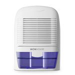 MONHOUSE Dehumidifier 1500ml Portable, Compact & Quiet Moisture Absorber - Mini Air Dehumidifier for Home, Bedroom Damp, Car, Office, Garage, Caravan & Basement - Electric Mould Remover -White/Purple