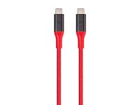 Monoprice Durable USB 3.2 Gen 2 Type-C Data and Power Kevlar Reinforced Nylon-Braid Cable - 1 Meter - Red | 5A/100W - AtlasFlex Series