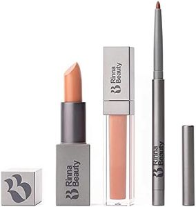 Rinna Beauty Icon Lip Kit - No Apologies - All-in-one Lip Kit - Includes Lipstick, Lip Gloss, and Lip Liner - NUDE CORAL look - Vegan, LONG-LASTING: Anti-aging, & Moisturizing, Cruelty-Free - 1 each