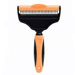 Heads Up For Tails Pet Grooming Brush Effectively Reduces Shedding by to 95% Professional Deshedding Tool for Dog and Cats -Orange (Small)