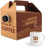 Stock Your Home (10 Pack) 96 oz Disposable Coffee Box Dispensers, Insulated Hot Cold Bulk Beverage Server Carafe, Coffee Carrier with Handle Take Out Containers, Cardboard Coffee Traveler To Go Boxes