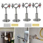 4Pcs Adjustable Pipe Bracket Pipe Clamps, Wall Mount Ceiling Mount Pipe Support, Stainless Steel Bracket Clamp, Strong and Stable for Dia 19-22mm, Ideal for Pipe, Tube or Rod Fixing Etc.