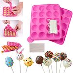 BEIAOSU Cake Pop Mould, Silicone Lollipop Baking Mould with 120 Sticks, Cake Pop Maker Set BPA Free for Halloween Chocolate Candy Jelly