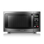 Toshiba ML-EM31P(BS) Microwave Oven with Smart Sensor Easy Clean Interior, ECO Mode and Sound On-Off, 1.2 Cu. ft, Black Stainless Steel