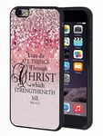 BWOOLL iPhone 6 Plus/iPhone 6s Plus Case,Christian Bible Verse Pink Sparkles Glitter Phil 4-13 TPU Protective Shell for iPhone 6 Plus/iPhone 6s Plus Case 5.5 inch