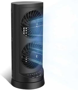 Personal Tower Fan for Bedroom, Portable Desk Table Fan，3 Speeds Cooling Standing Fan with 12H Timer, 60° & 110° Oscillating Floor Tower Fans That Blows Cold Air for Bedroom Office,Dark Black