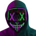 Halloween Mask LED Light up Mask Scary mask for Festival Cosplay Halloween Costume Masquerade Parties,Carnival,Gift