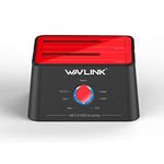 WAVLINK USB 3.0 to SATA I/II/III Dual-Bay External Hard Drive Docking Station for 2.5/3.5 Inch HDD/SSD with UASP(6Gbps) /Offline Clone Duplicator Function (2x16TB), (Update, Red Product,Black Package)