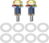 ECSiNG 2PCS M12 x 1.5 Oil Drain Plug Multicolored Aluminum Magnetic Oil Drain Plug Sump Drain Nut Bolt with Screw Gasket Compatible with BMW