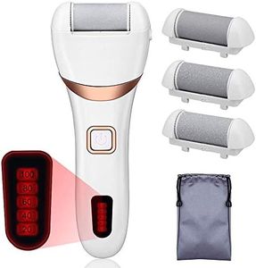 USB Electric Callus and Hard Skin Remover- Rechargeable Electric Foot Rasp Hard Skin Remover Waterproof with 3 Roller Heads for Dead Cracked Skin