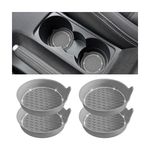 TSUGAMI Bling Car Cup Holder Coaster, 4 Pack Universal Insert Coasters with Crystal Rhinestone, Silicone Non-Slip Shockproof Drink Mat, Car Interior Accessories Fashion Decor for Women Girl (Gray)