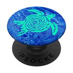 PopSockets Teal Blue Sea Turtle Phone Button Holder Pop Out Back Knobs PopSockets PopGrip: Swappable Grip for Phones & Tablets