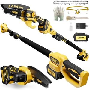 TROOZY Cordless Pole Saw & Mini Chainsaw 2-in-1, 6-inch Brushless Electric Tree Trimmer,Tree Cutter for Outdoors Pruning & Wood Cutting, Battery Included