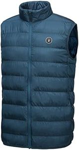 Little Donkey Andy Men's Lightweight Warm Puffer Vest Thermal Golf Sleeveless Jacket for Outdoor Hiking Travel Casual Midnight Blue L