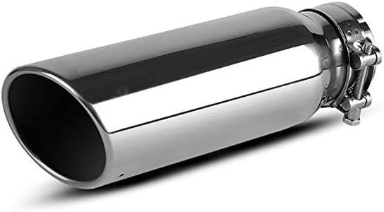 AUTOSAVER88 3 Inch Inlet Exhaust Tip, 3" Inlet 4" Outlet 12" Overall Length Chrome-Plated Finish Stainless Steel Exhaust Tail Tip for 3-Inch Outer Diameter Tailpipe, Bolt/Clamp-On Design, Universal