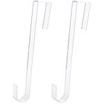 Ainkou 2pcs Clear 12" Wreath Hanger Hook Christmas Wreaths Holders for Inside Outside Doors
