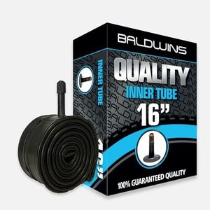 Baldwins 16 Cycle/Bike Inner Tube 16 x 1.75 to 2.125 (Fits any 1.75, 1.85, 1.90, 1.95, 2.0, 2.10, 2.125) Schrader/Car Type Valve