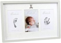 Juliana Bambino Baby Grey Photo Picture Frame Hand + Foot Print Ink Pad Kit Newborn Baby Keepsake Gift