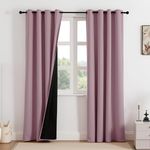 HOMEMONDE 100% Complete Blackout Curtains for Door 7 Feet - Room Privacy Room Darkening Curtain with Eyelets, Black Blacking & Noise Reducing Pack of 2 - (84 Inch, Lavender)