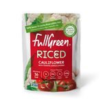 Fullgreen, Cauliflower Rice With Tomato, Garlic & Herbs - Rice Alternative, Low Carbs & Keto Friendly, Low Calorie, Ready to Eat, Rice Alternative, Vegan - case of 6x 200g pouches - made in the UK